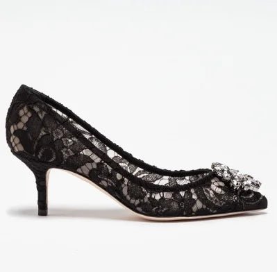 Pointed-Toe Lace & Crystal Bridal Heels - Luzilly Bridal & Apparel