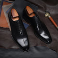Pointed-Toe Lace-Up Leather Dress Shoes - Luzilly Bridal & Apparel