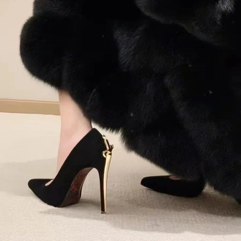 Pointed Toe Stiletto High Heels Female Royal Sister Light Mouth Patent Leather Sexy Celebrity Style Single Shoes - Luzilly Bridal & Apparel