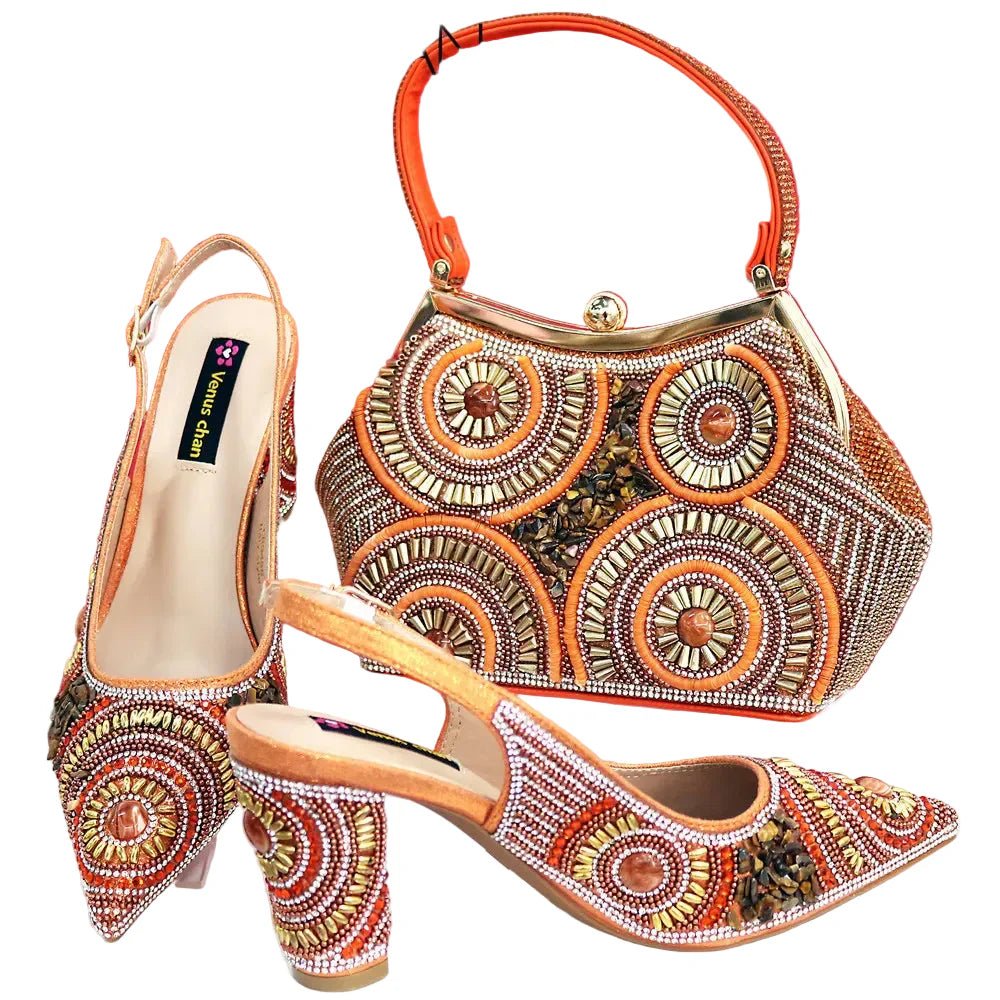 Popularity Italian Women's Pointed Shoes And Bag Set GFD453 - Luzilly Bridal & Apparel