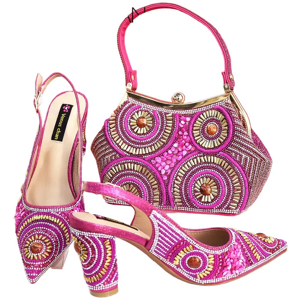 Popularity Italian Women's Pointed Shoes And Bag Set GFD453 - Luzilly Bridal & Apparel