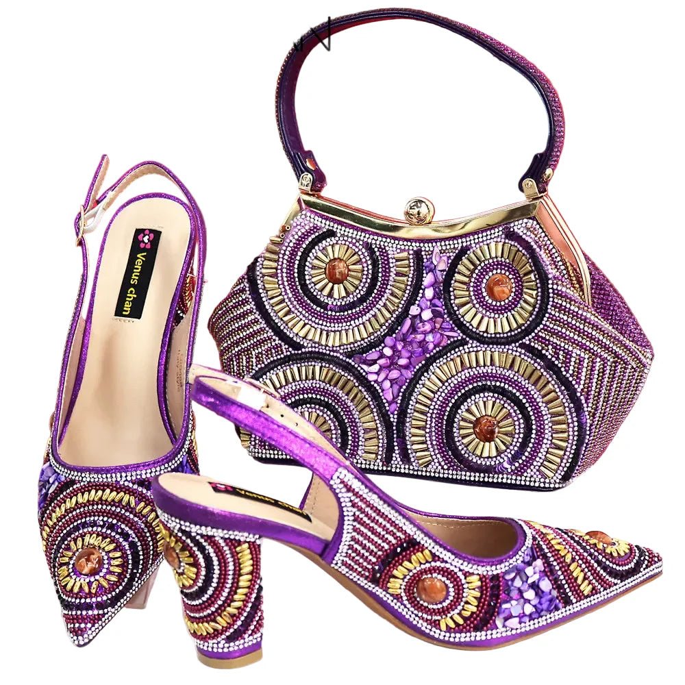 Popularity Italian Women's Pointed Shoes And Bag Set GFD453 - Luzilly Bridal & Apparel