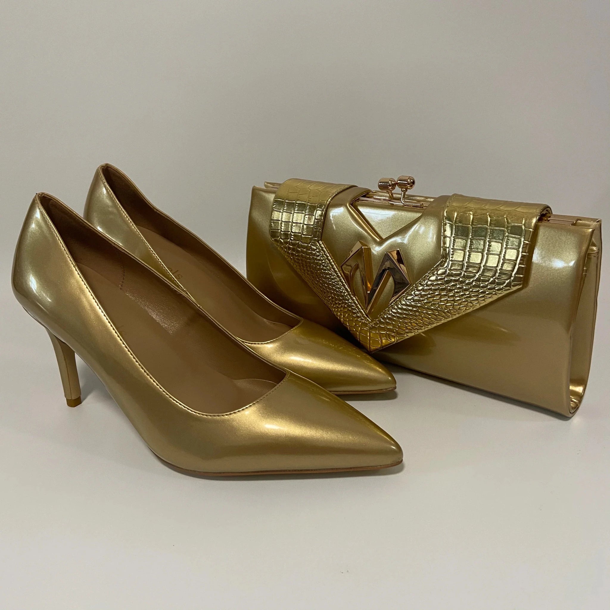 Pretty High Heel Shoes And Bag - Luzilly Bridal & Apparel