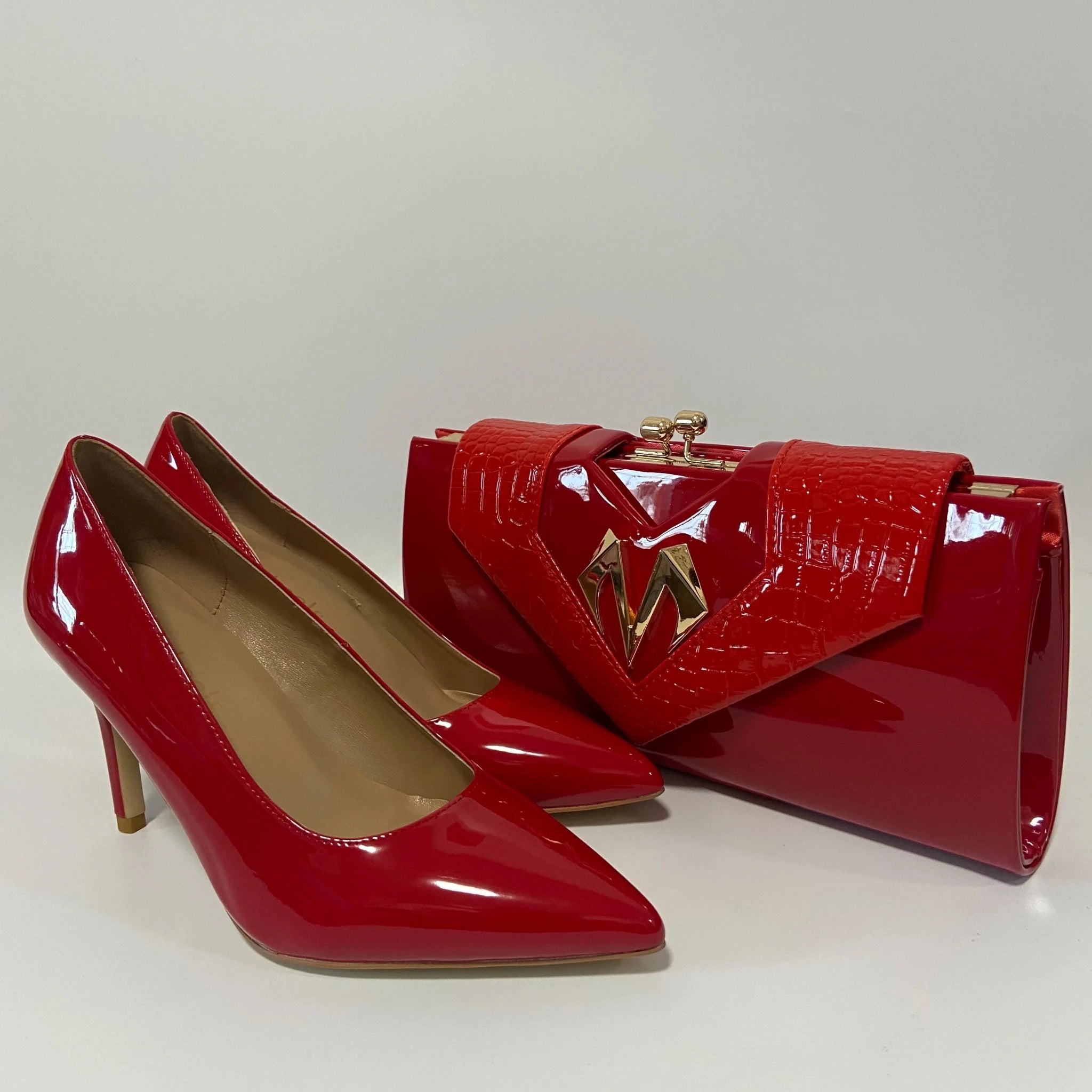 Pretty High Heel Shoes And Bag - Luzilly Bridal & Apparel