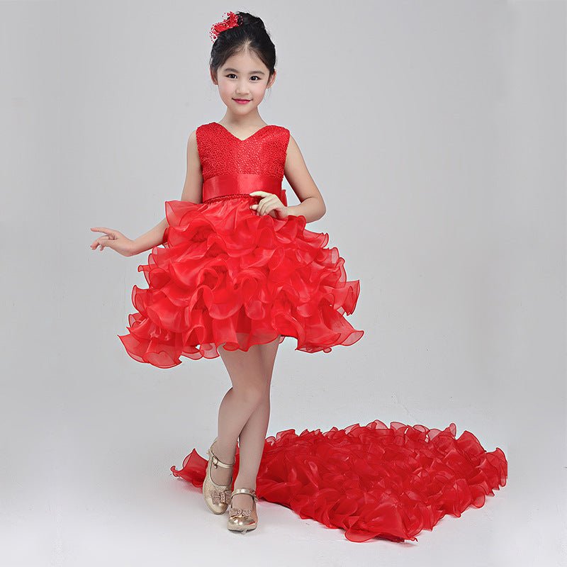 Princess Flower Girl Dress with Train - Luzilly Bridal & Apparel