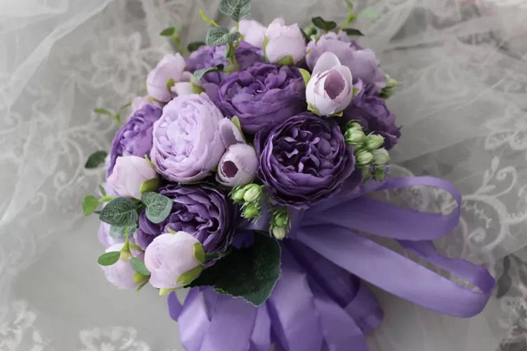 Purple Peony Bridal Bouquet - Luzilly Bridal & Apparel