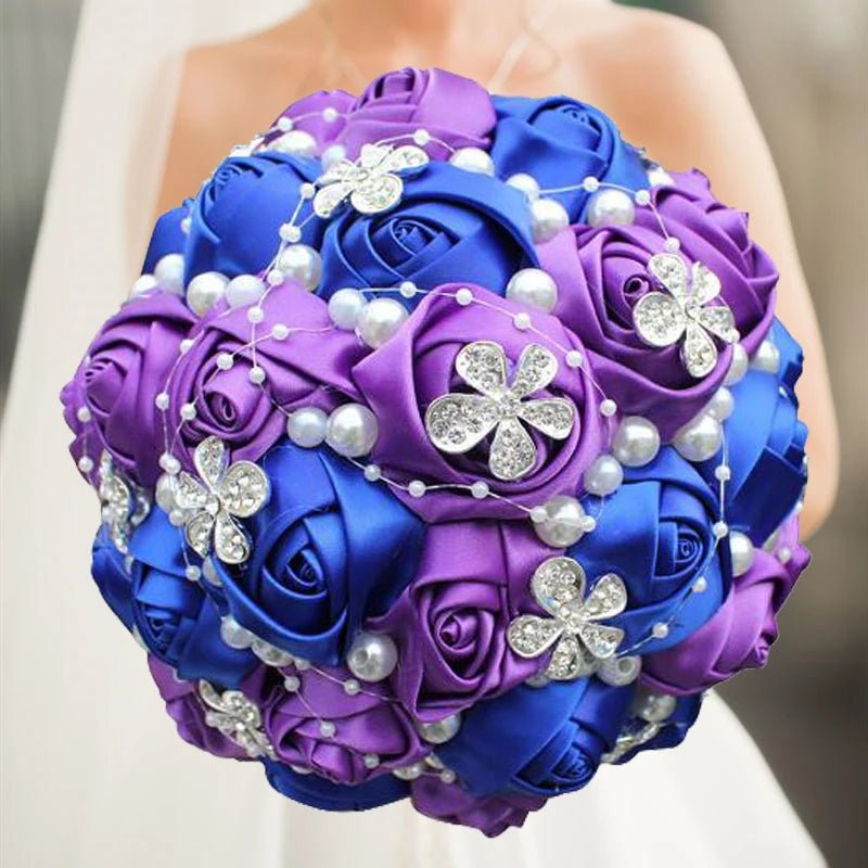 Purple Silk Rose Wedding Bouquet - Luzilly Bridal & Apparel