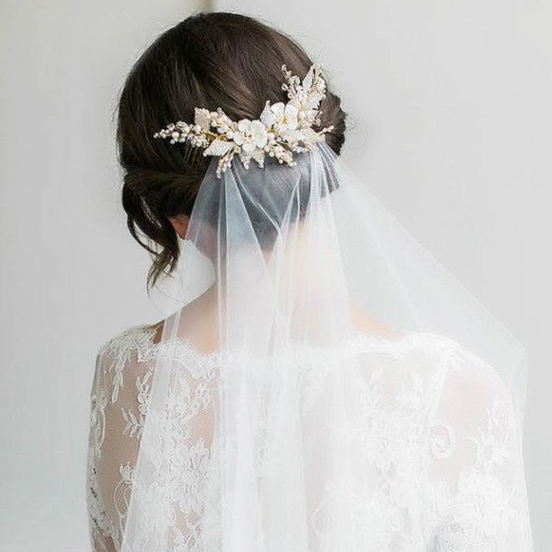 Queenco Gold Bridal Hair Comb Pearl Beads Wedding Hair Accessories Women Headpiece Girl's Hair Vine Party Hair Jewelry - Luzilly Bridal & Apparel