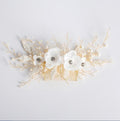 Queenco Gold Bridal Hair Comb Pearl Beads Wedding Hair Accessories Women Headpiece Girl's Hair Vine Party Hair Jewelry - Luzilly Bridal & Apparel