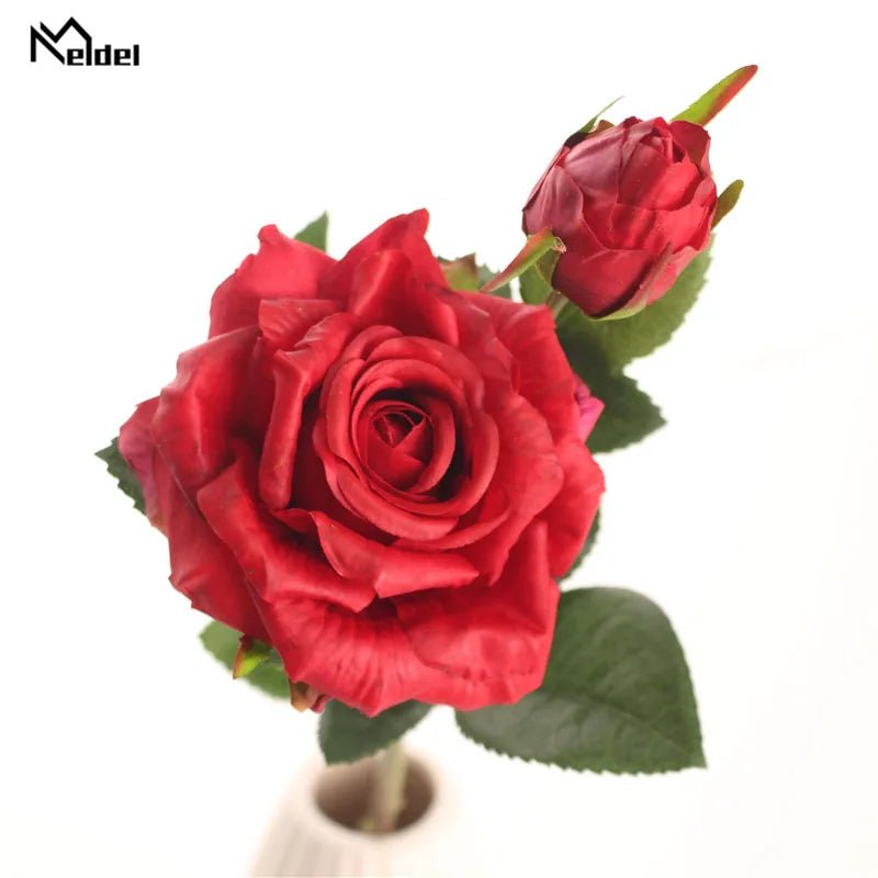Real-Touch Rose & Silk Peony Bridal Bouquet - Luzilly Bridal & Apparel