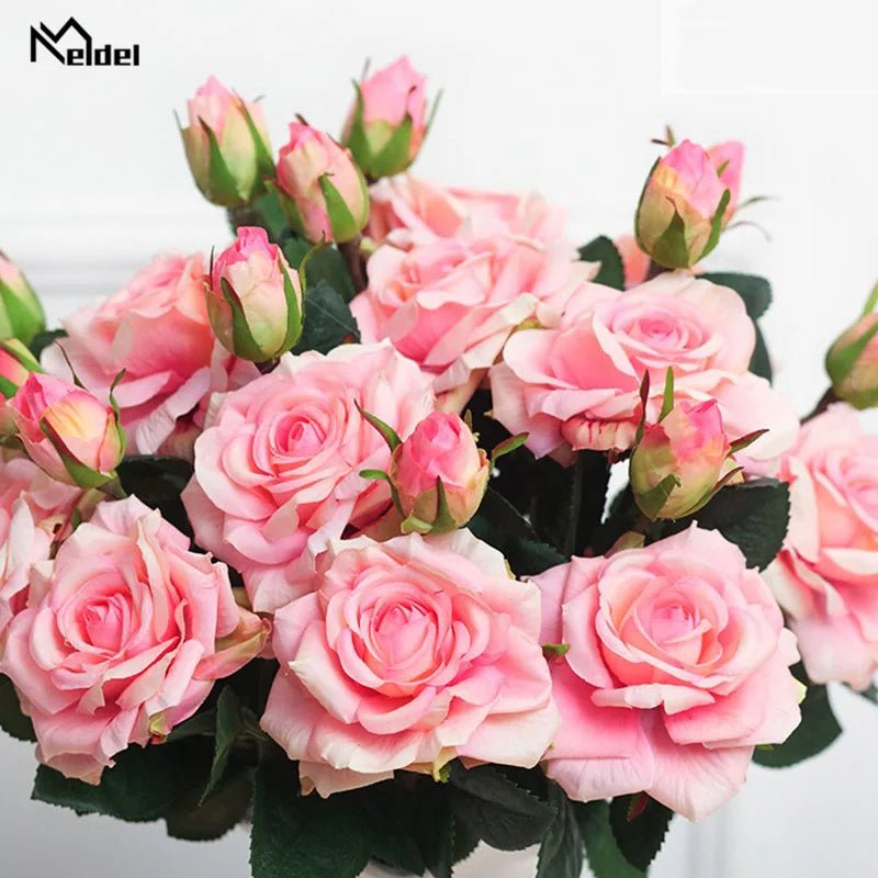 Real-Touch Rose & Silk Peony Bridal Bouquet - Luzilly Bridal & Apparel