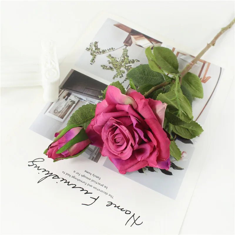 Real-Touch Rose & Silk Peony Bridal Bouquet - Luzilly Bridal & Apparel