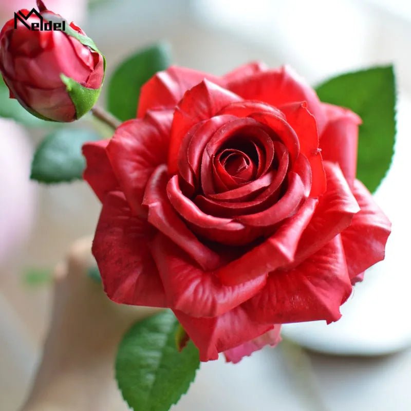Real-Touch Rose & Silk Peony Bridal Bouquet - Luzilly Bridal & Apparel