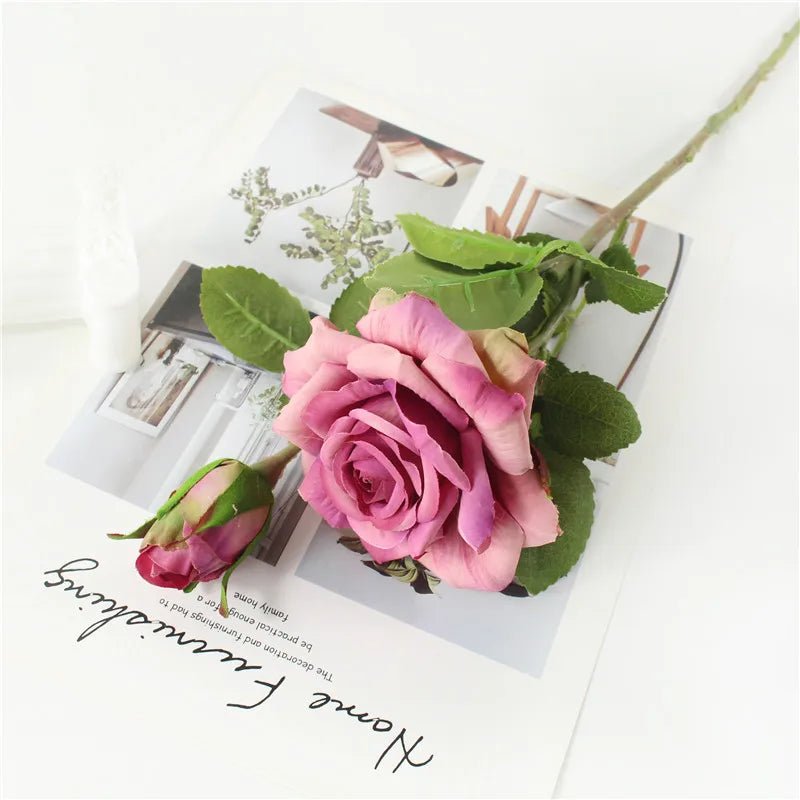 Real-Touch Rose & Silk Peony Bridal Bouquet - Luzilly Bridal & Apparel