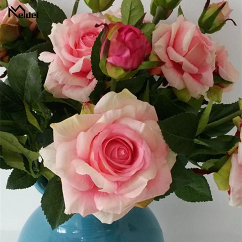 Real-Touch Rose & Silk Peony Bridal Bouquet - Luzilly Bridal & Apparel