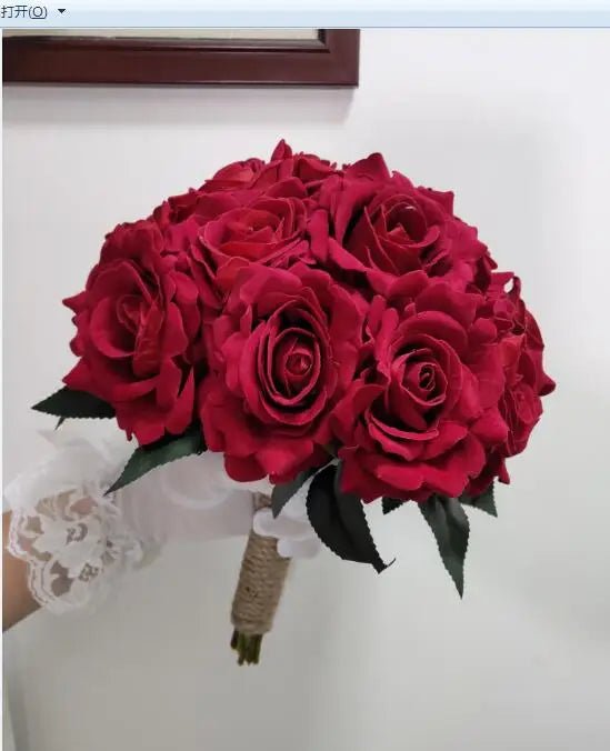 Red Foam Rose Bridal Bouquet - Luzilly Bridal & Apparel