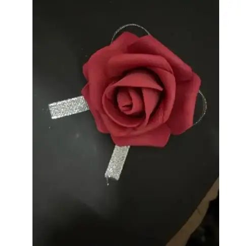 Red Foam Rose Bridal Bouquet - Luzilly Bridal & Apparel