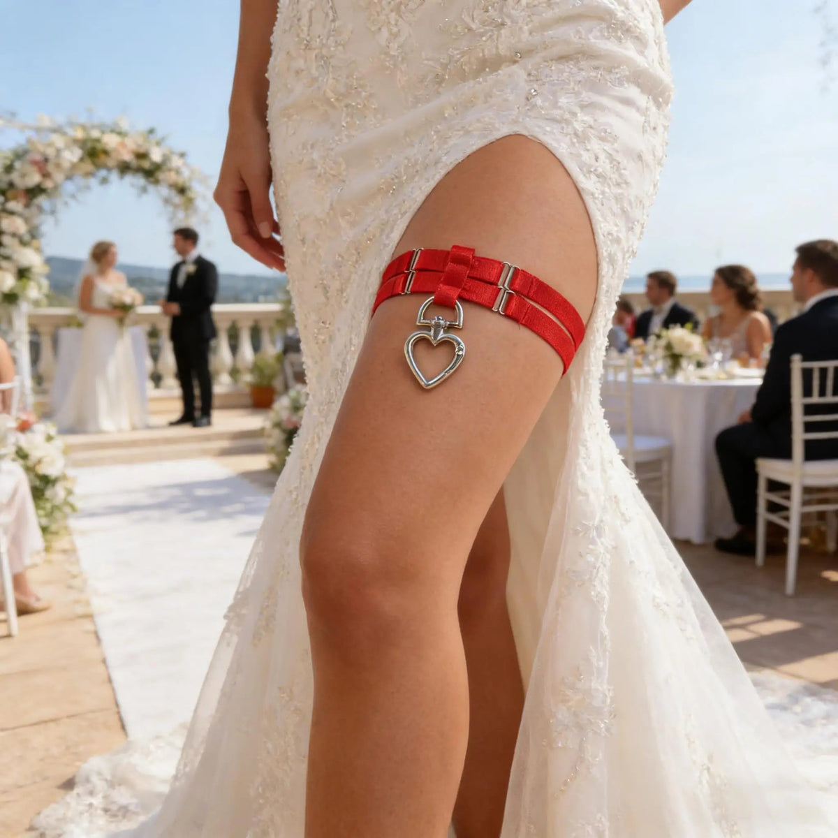 Red Lace Bridal Garter - Luzilly Bridal & Apparel