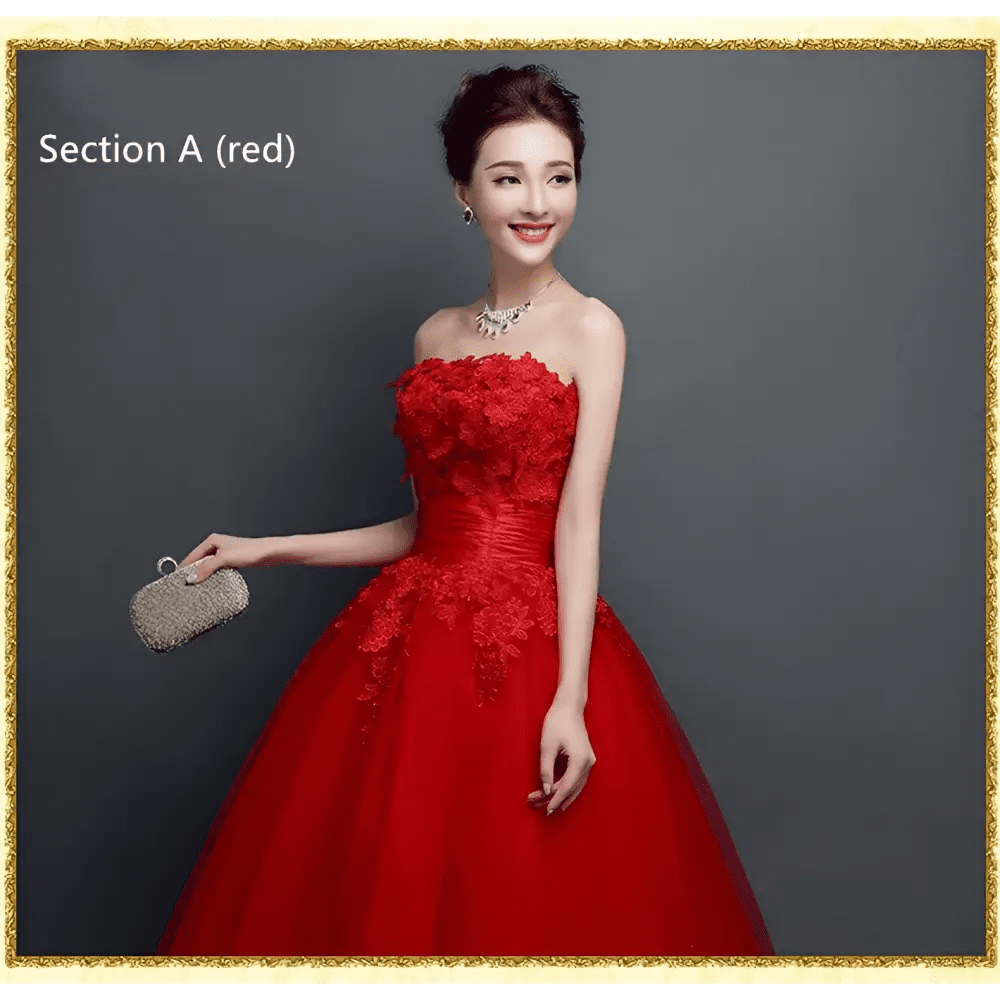 Red Lace Evening Dress - Luzilly Bridal & Apparel
