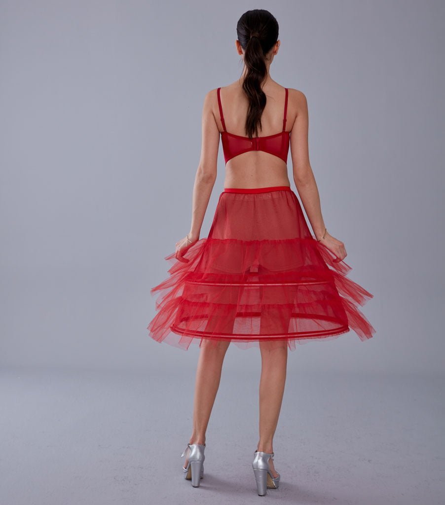 Red Petticoat Skirt , Hoop Skirt - Luzilly Bridal & Apparel
