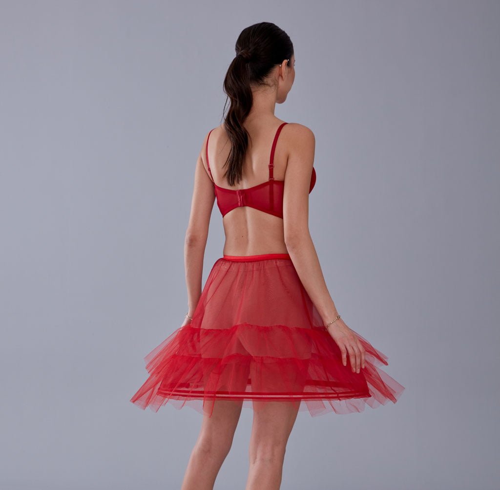Red Short Hoop Skirt Underskirt ( Petticoat Skirt ) - Luzilly Bridal & Apparel