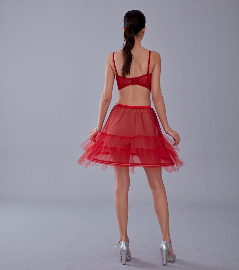 Red Short Hoop Skirt Underskirt ( Petticoat Skirt ) - Luzilly Bridal & Apparel
