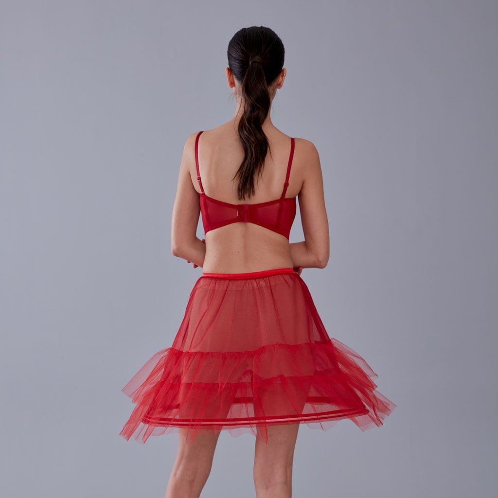 Red Short Hoop Skirt Underskirt ( Petticoat Skirt ) - Luzilly Bridal & Apparel