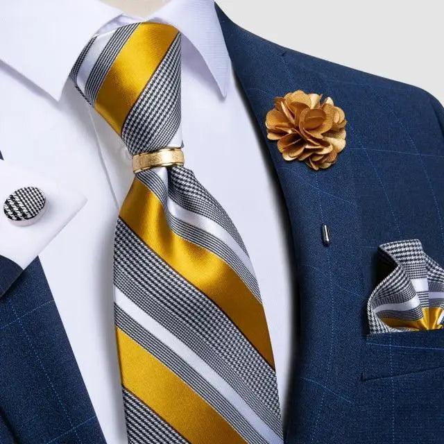 Red Silk Necktie & Cufflink Set for Men - Luzilly Bridal & Apparel