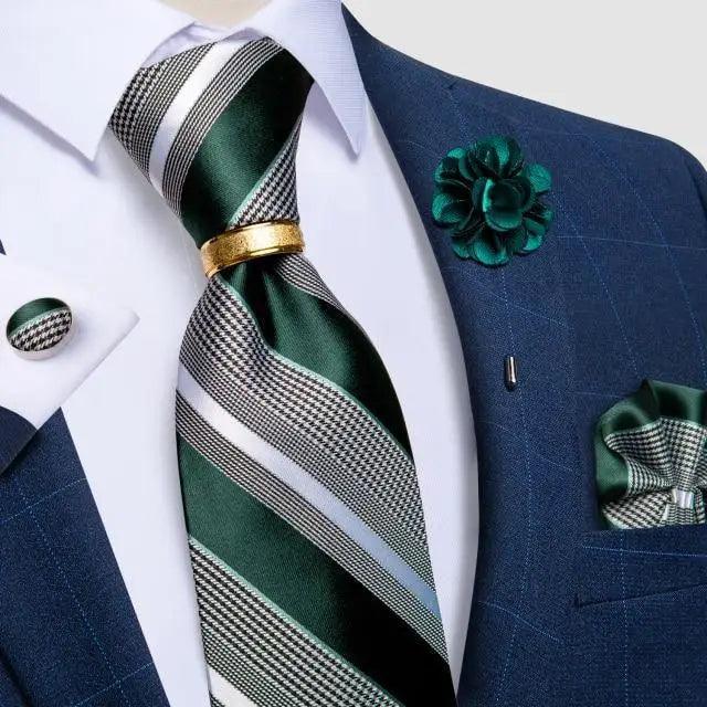 Red Silk Necktie & Cufflink Set for Men - Luzilly Bridal & Apparel