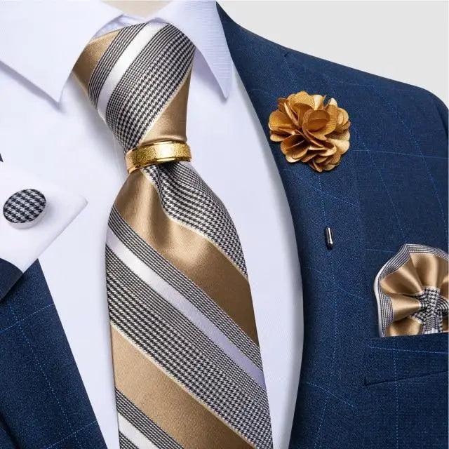 Red Silk Necktie & Cufflink Set for Men - Luzilly Bridal & Apparel
