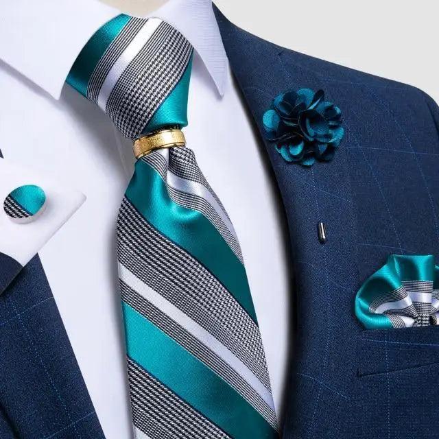 Red Silk Necktie & Cufflink Set for Men - Luzilly Bridal & Apparel