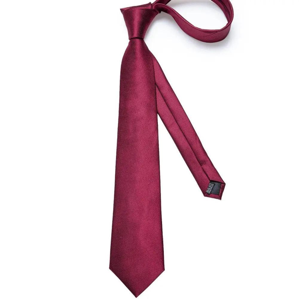 Red Silk Necktie & Cufflink Set for Men - Luzilly Bridal & Apparel