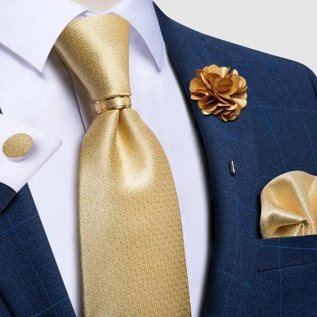 Red Silk Necktie & Cufflink Set for Men - Luzilly Bridal & Apparel