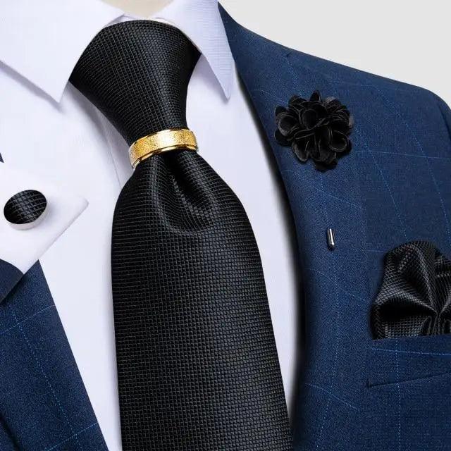 Red Silk Necktie & Cufflink Set for Men - Luzilly Bridal & Apparel