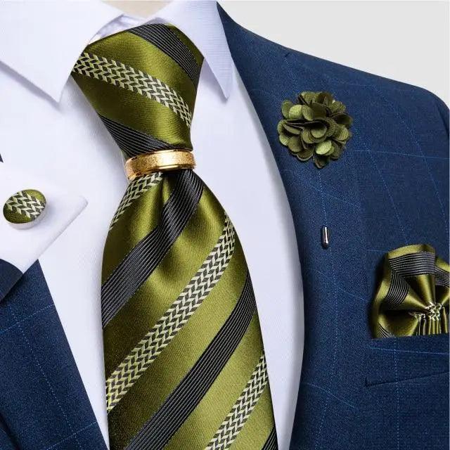 Red Silk Necktie & Cufflink Set for Men - Luzilly Bridal & Apparel