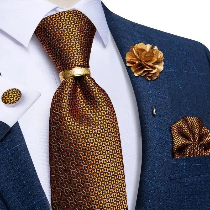 Red Silk Necktie & Cufflink Set for Men - Luzilly Bridal & Apparel