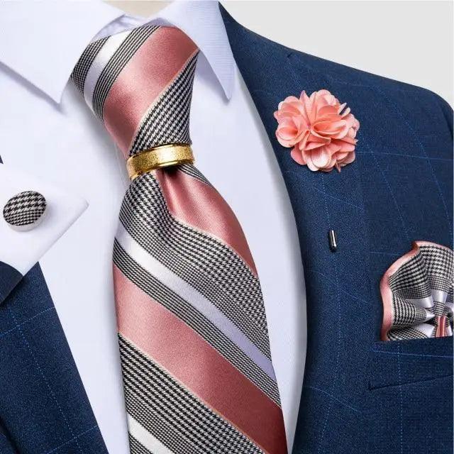 Red Silk Necktie & Cufflink Set for Men - Luzilly Bridal & Apparel