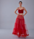 Red Voile Petticoat Skirt with Elastic Band - Perfect for Parties - Luzilly Bridal & Apparel