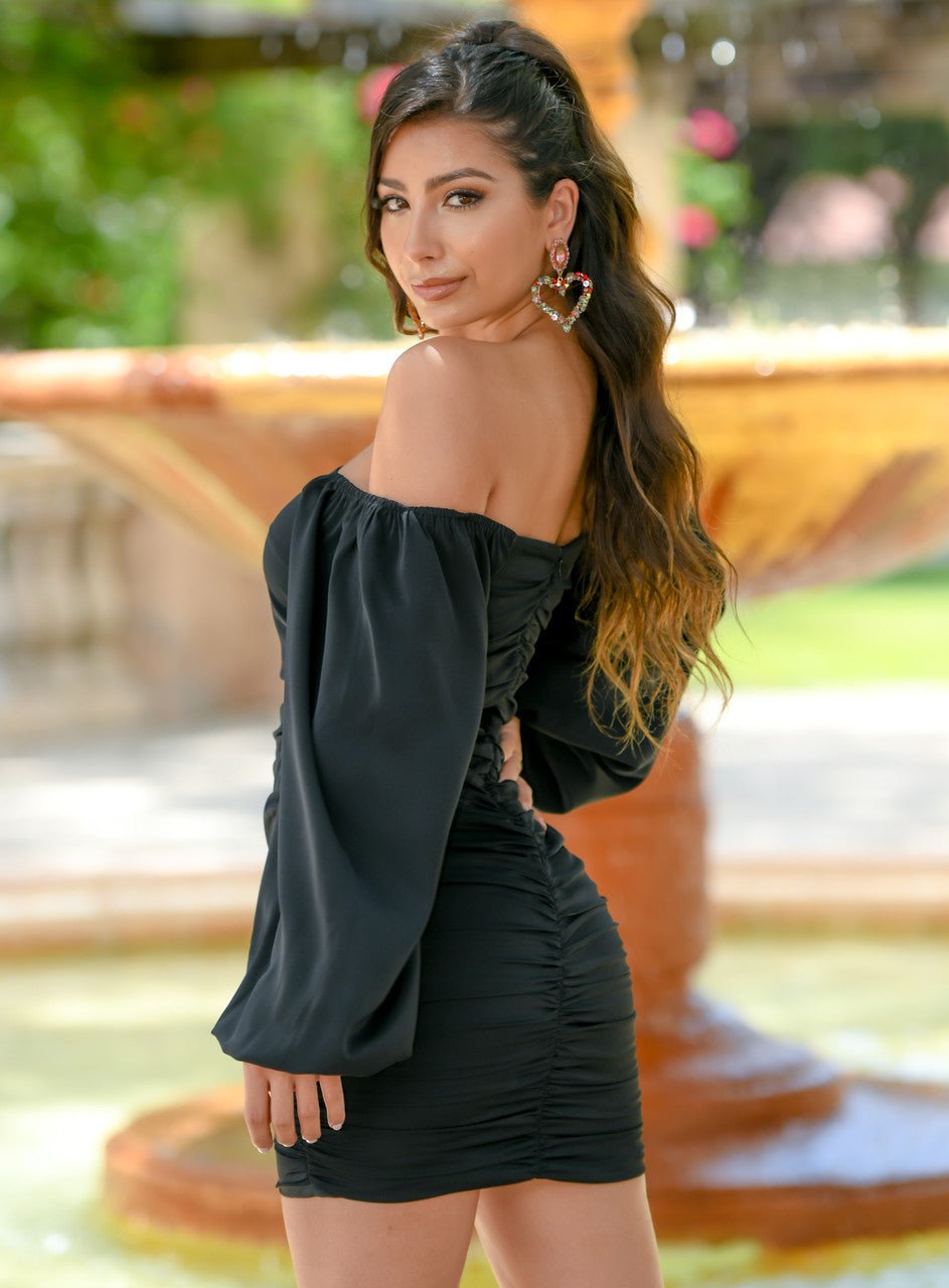 Rhea Mini Dress -Black - Luzilly Bridal & Apparel