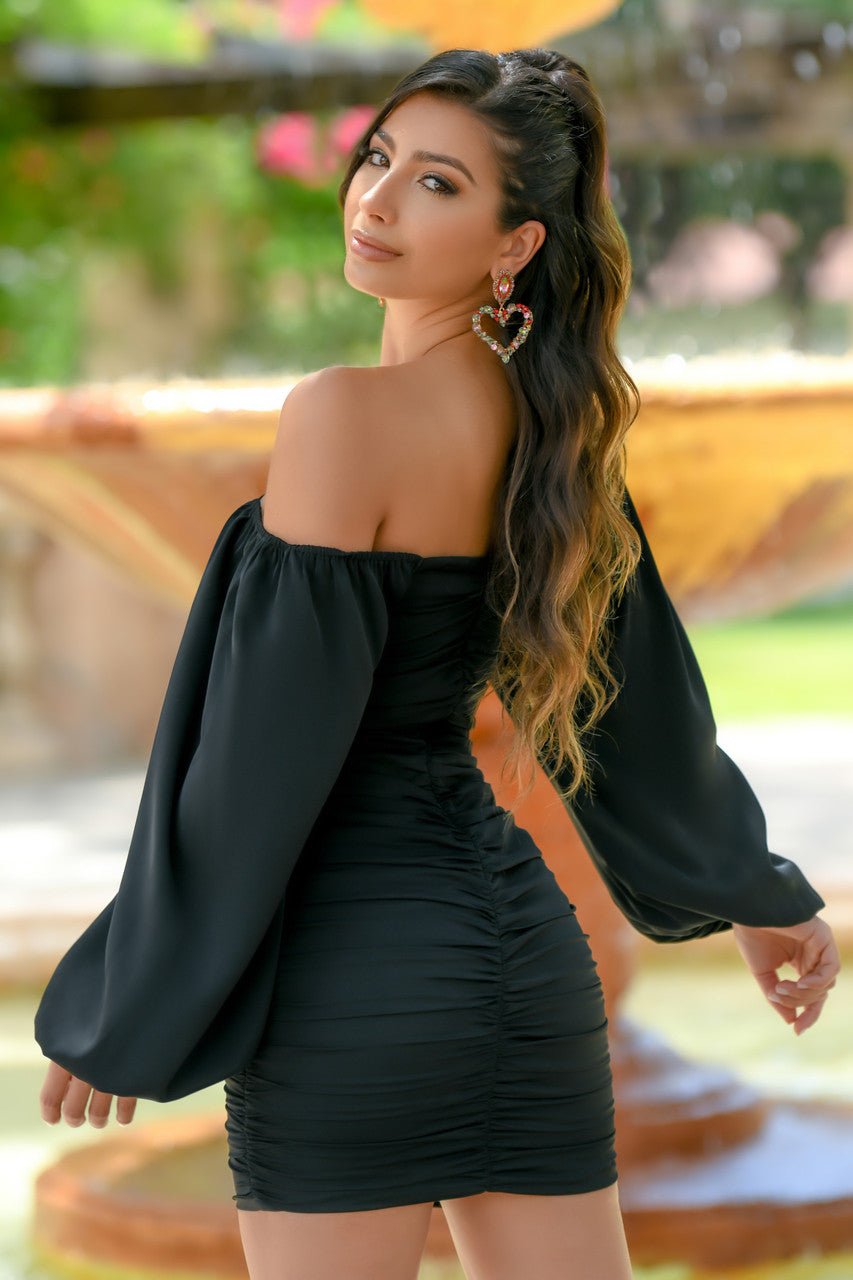 Rhea Mini Dress -Black - Luzilly Bridal & Apparel