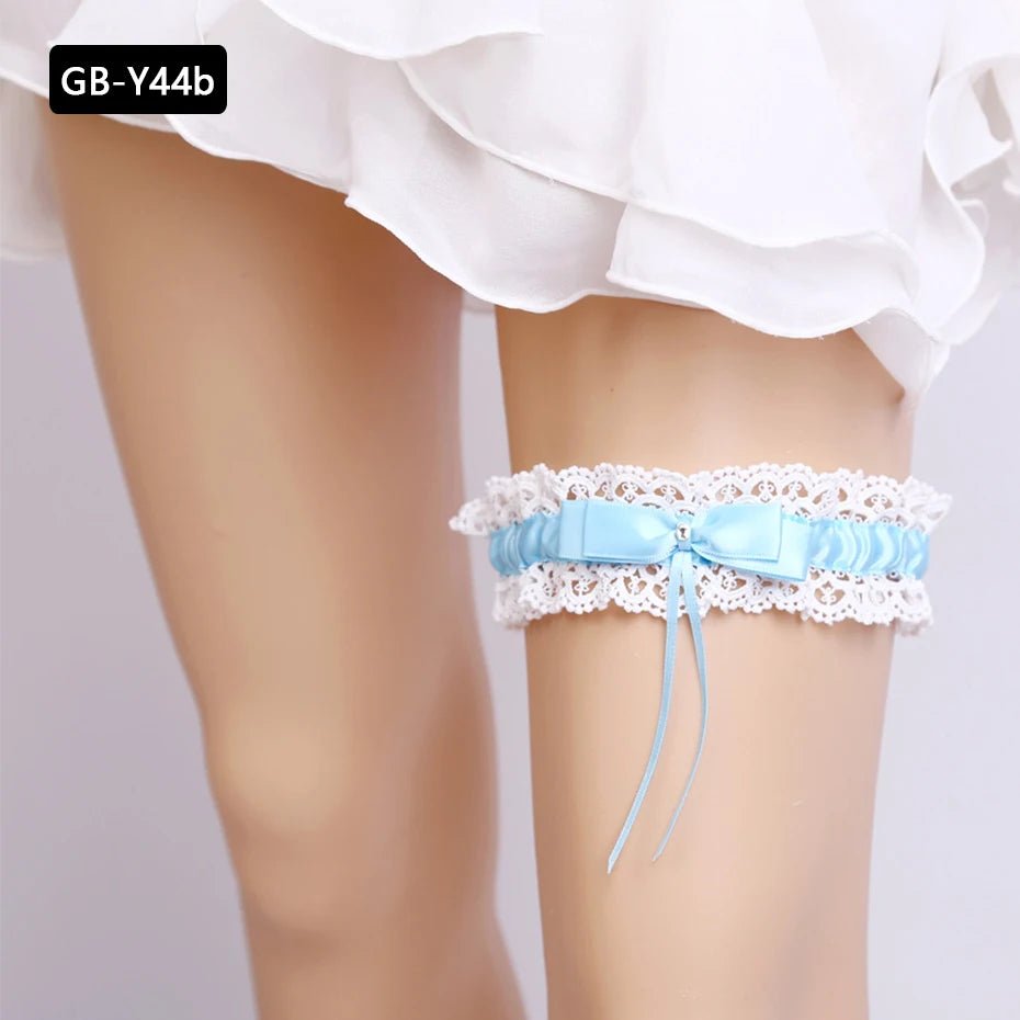 Rhinestone and Flower Lace Bridal Garter - Luzilly Bridal & Apparel