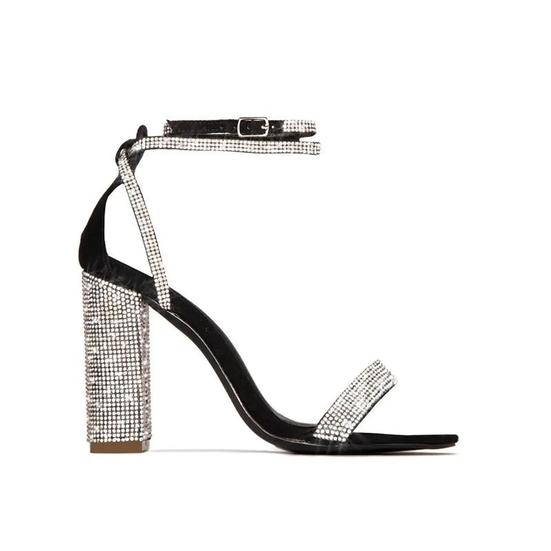 Rhinestone Ankle-Strap Bridal Heels - Luzilly Bridal & Apparel