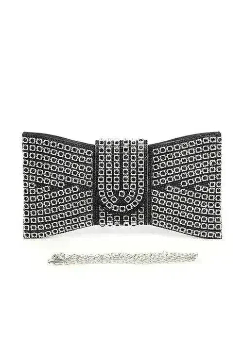 Rhinestone Bow Evening Clutch - Luzilly Bridal & Apparel