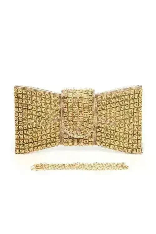 Rhinestone Bow Evening Clutch - Luzilly Bridal & Apparel