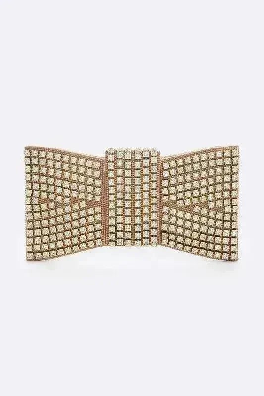 Rhinestone Bow Evening Clutch - Luzilly Bridal & Apparel