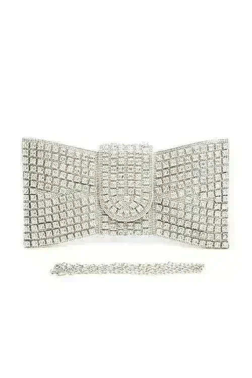 Rhinestone Bow Evening Clutch - Luzilly Bridal & Apparel