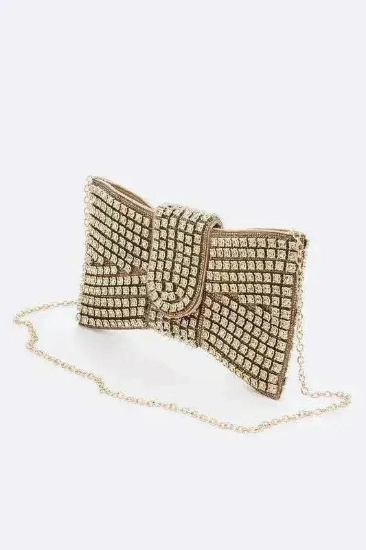 Rhinestone Bow Evening Clutch - Luzilly Bridal & Apparel