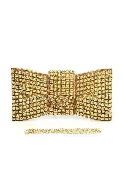 Rhinestone Bow Evening Clutch - Luzilly Bridal & Apparel