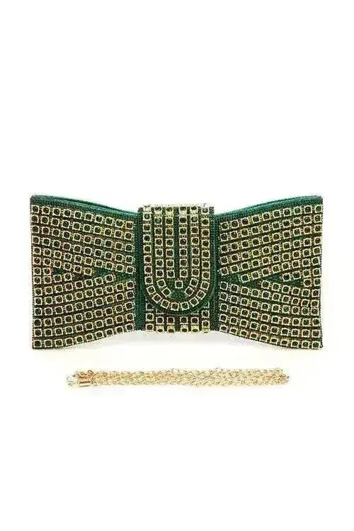 Rhinestone Bow Evening Clutch - Luzilly Bridal & Apparel