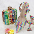 Rhinestone Bow Pointed-Toe Bridal Heel and Bag Set - Luzilly Bridal & Apparel